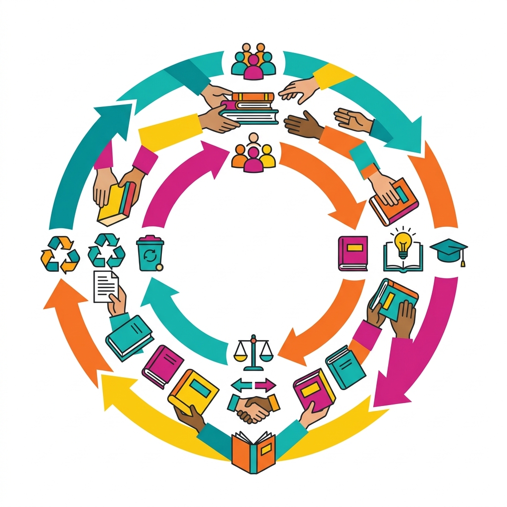 Circular economy for books illustration